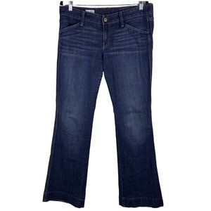 Gap 1969 Sexy Boot Cut Women's Denim Blue Jeans Size 31 / 12 Mid-RIse Dark Wash